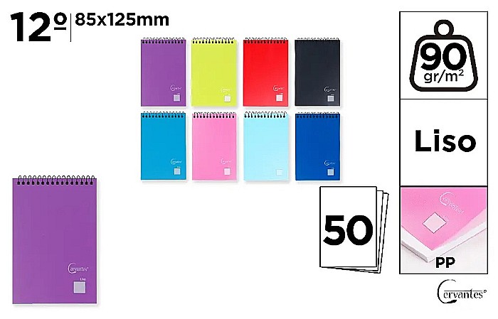 NOTES PP IPB 85*125MM VERTICAL SPIRA 50F VELIN CULORI ASORTATE PB228 [1]