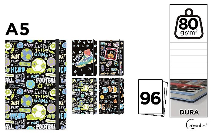 NOTES IPB A5 CERVANTES CU ELASTIC I LOVE THIS GAME PB829-64 [1]