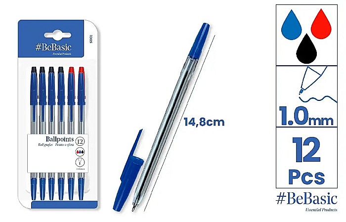 PIX BeBasic 1.00MM 12/SET, 3 CULORI S001 [1]