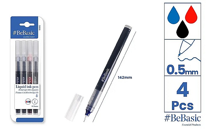 FINELINER Be Basic VARF 0.5MM 4/SET 3 CULORI S006 [1]