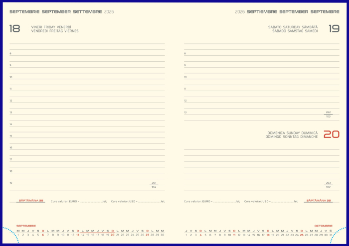 AGENDA DATATA ZILNIC SIRIO LUX ROSU 15*21CM 2026 329R [2]