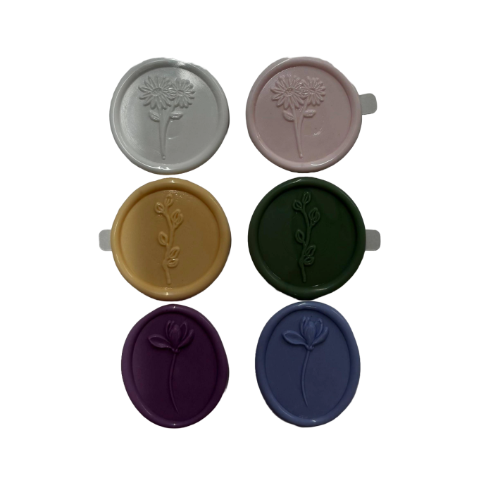 SIGILII AUTOADEZIVE MODEL FLORI  DIFERITE FORME SI CULORI 6/SET [2]