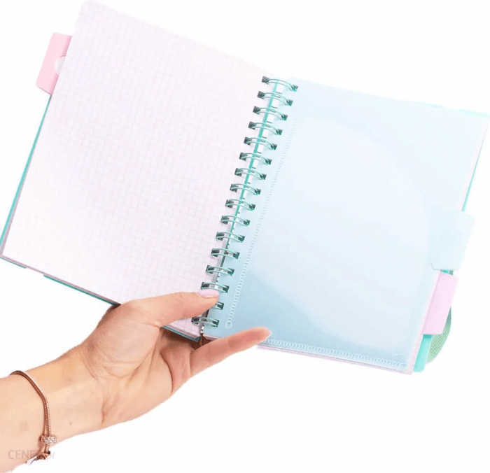 CAIET B5 PP SPIRA 200F CU ELASTIC, RIGLA SI 4 SEPARATOARE, PASTEL PATRATELE 107023005 [4]