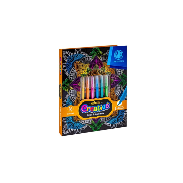 AS CARTE COLORAT 16F CREATIVO MANDALA + 6 MARKERE METALIZATE VF. PENSULA 601024003 [2]