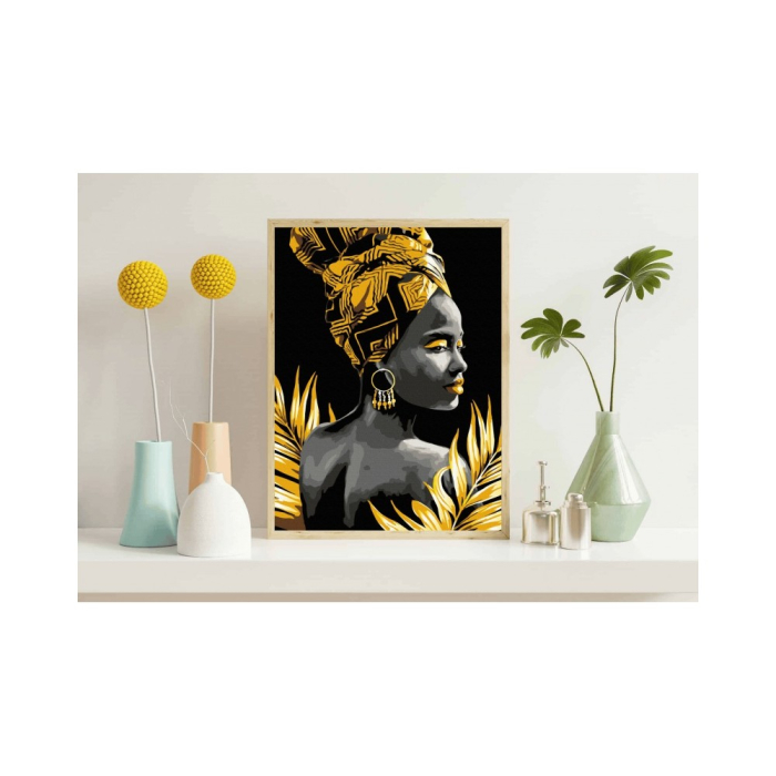 PANZA NEAGRA PICTURA PE NUMERE 40*50CM CU VOPSELE SI PENSULE, MUZA AURIE 801025910 [2]