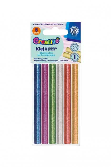 AS REZERVA SILICON 0.7X15CM 6 CULORI/SET GLITTER ASTRA CREATIVO 325024004 [1]