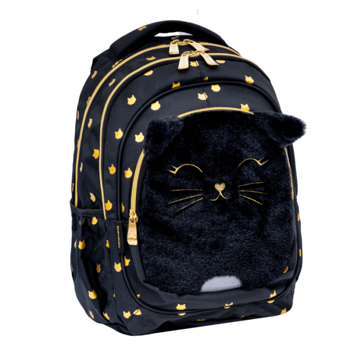 AS RUCSAC SCOLAR 3 COMPARTIMENTE ASTRABAG FLUFFY KITTY BLACK AB330 502025021 [2]