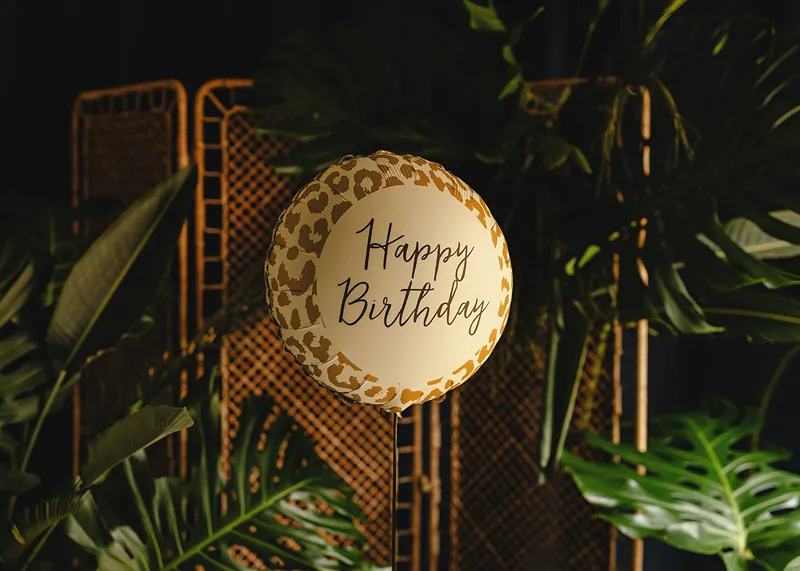 Balon Folie Happy Birthday Leopard Print 35cm FB393 [5]