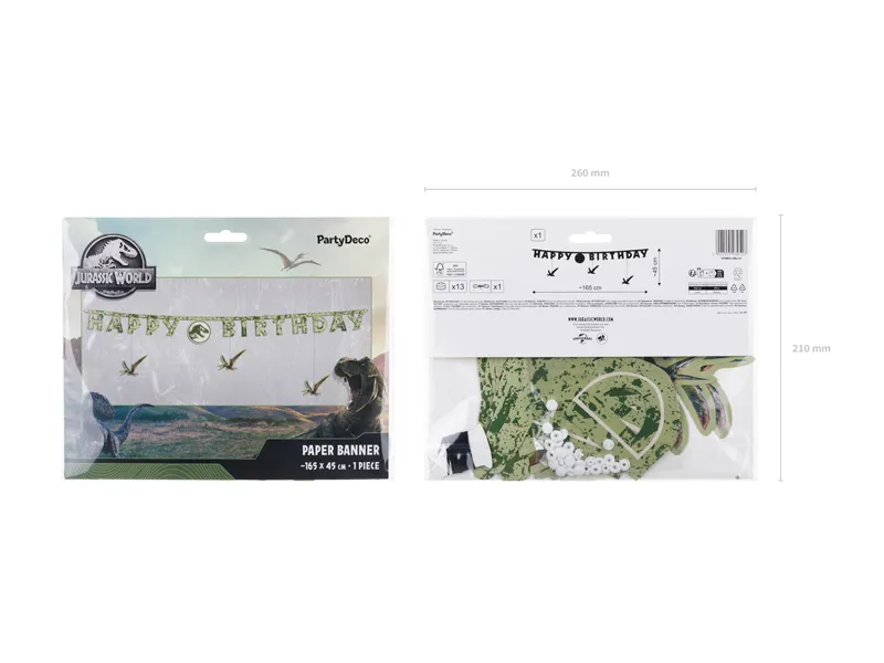 Banner Happy Birthday Jurassic World 45x165cm GRL131 [3]