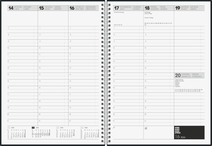 AGENDA DATATA SAPTAMANAL BRUNNEN A4 2026 SPIRA NEGRU 78101906 [3]