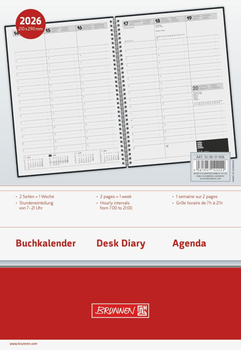 AGENDA DATATA SAPTAMANAL BRUNNEN A4 2026 SPIRA NEGRU 78101906 [4]