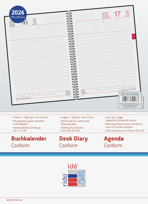 AGENDA DATATA ZILNIC CONFORM A4 2026 SPIRA NEGRU 27501906 [4]