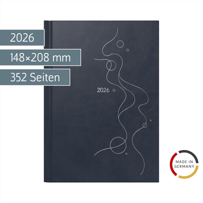 AGENDA DATATA ZILNIC MENTOR A5 2026 ALBASTRU INCHIS BUBBLES 26026806 [2]