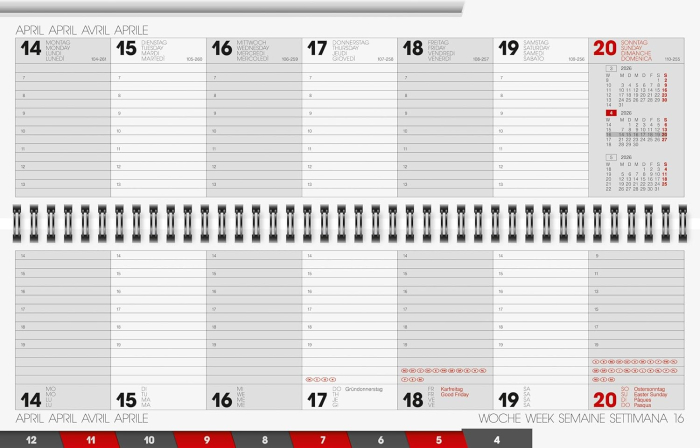 PLANNER BRUNNEN SAPTAMANAL 2026 10*33CM SPIRA, COPERTA CARTON, 3 CULORI 77701956 [3]