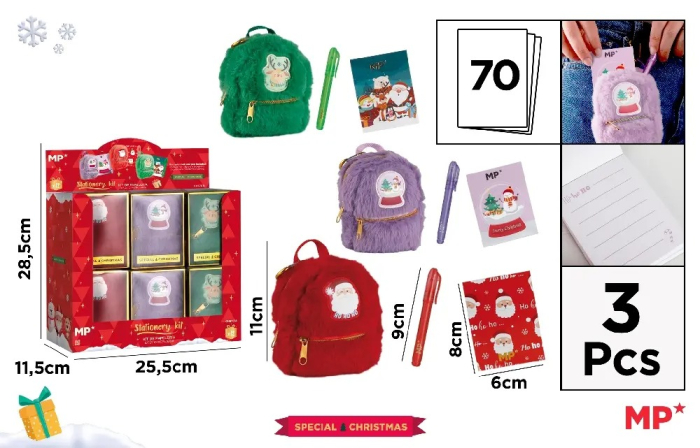 BRELOC IPB MINI RUCSAC PUF CU NOTES SI PIX MOTIV CRACIUN CH57014 [1]