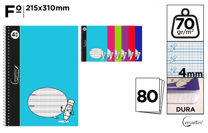 CAIET A4+ IPB 80F, SPIRA, COPERTA CARTON, PATRATELE 4*4MM PB211 [1]