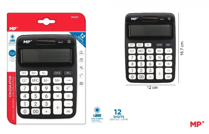 CALCULATOR BIROU IPB 12DIG NEGRU PE027 [1]