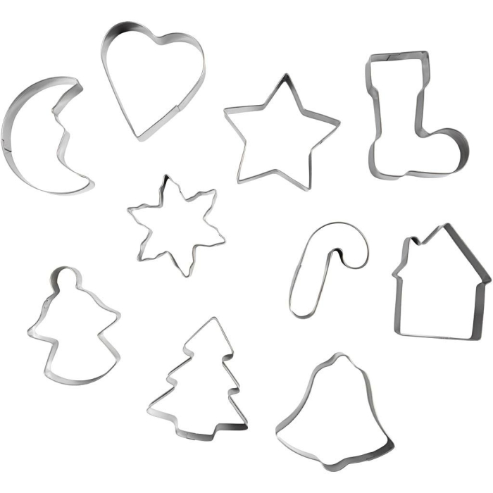 FORME METAL Cookie Cutters, Christmas Shapes, 3-5.7cm, 10 pc 782909 [1]