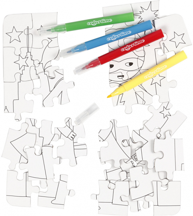 CC MINI KIT CREATIV PUZZLE DIN CARTON SUPER EROI SI 4 MINI MARKERE 977212 [3]