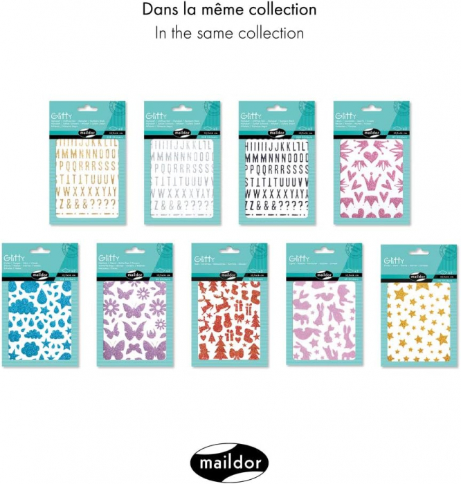 CF STICKER GLITTY 10.5*16CM 66/SET x2 FLUTURI SI FLORI AE101O [5]