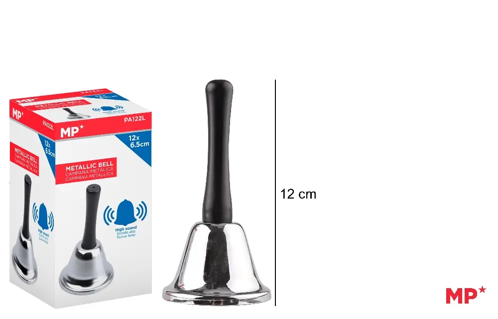 CLOPOTEL IPB METAL CROMAT 120MM MANER PLASTIC NEGRU PA122L [1]