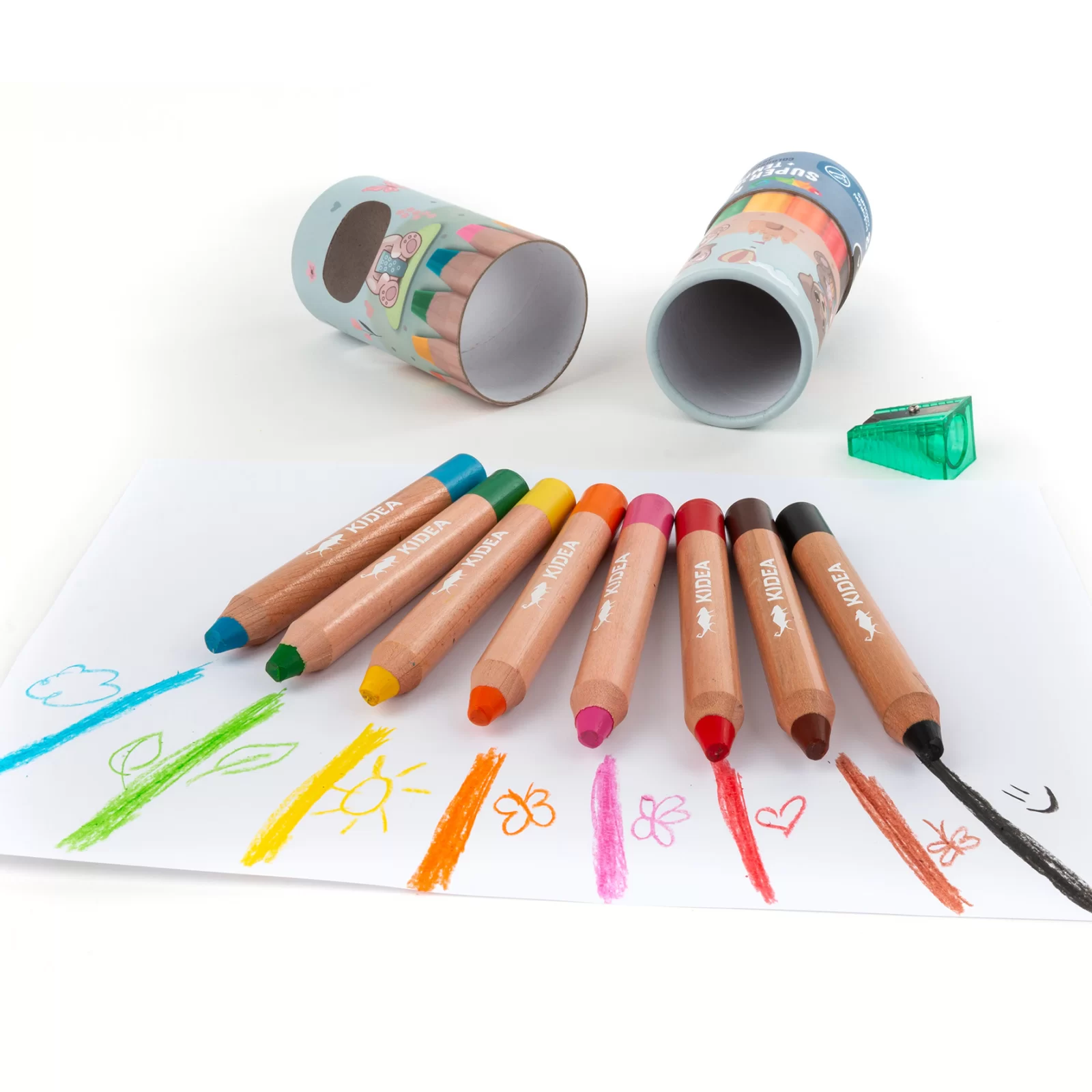 Set 8 Creioane Super Jumbo Kidea cu Ascuțitoare [5]