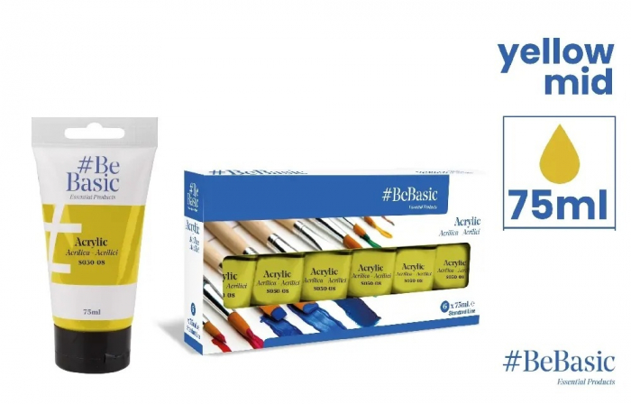 CULORI ACRILICE BeBasic SATIN 75ML GALBEN S050-08 [2]