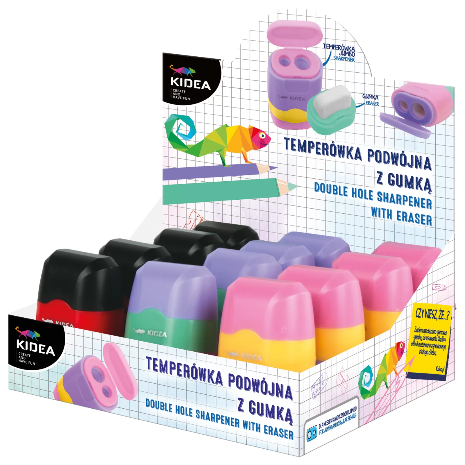 DE ASCUTITOARE DUBLA CU CONTAINER SI RADIERA MULTICOLOR KIDEA TPGKAD [5]