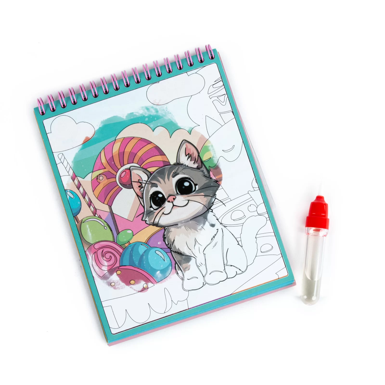 DE CARTE DE COLORAT CU MARKER MAGIC PENTRU DESEN IN APA PISICA KIDEA MWKWGKA [2]