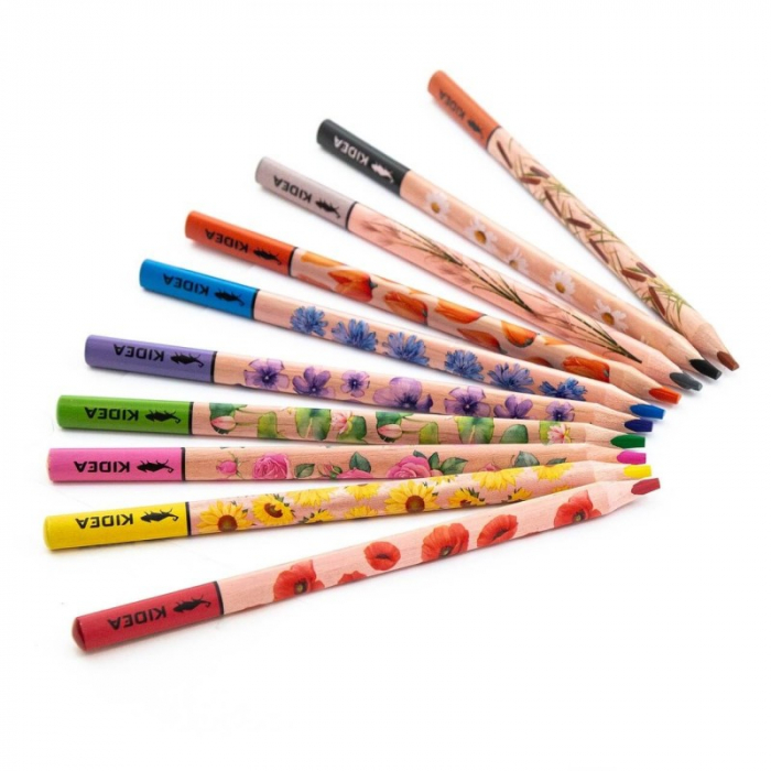 DE CREIOANE COLOR TRIUNGHIULARE 10/SET JUMBO FLORI KIDEA KTJK10KKA [3]