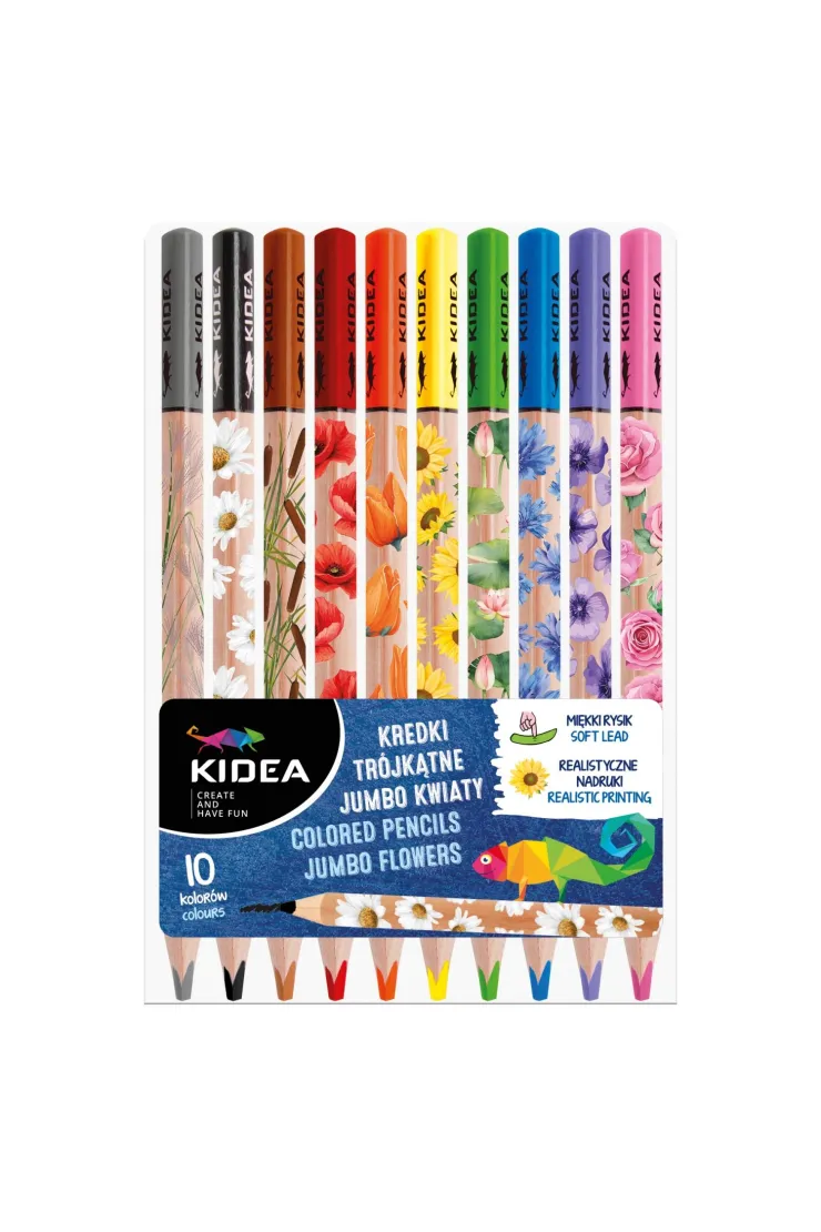 DE CREIOANE COLOR TRIUNGHIULARE 10/SET JUMBO FLORI KIDEA KTJK10KKA [1]