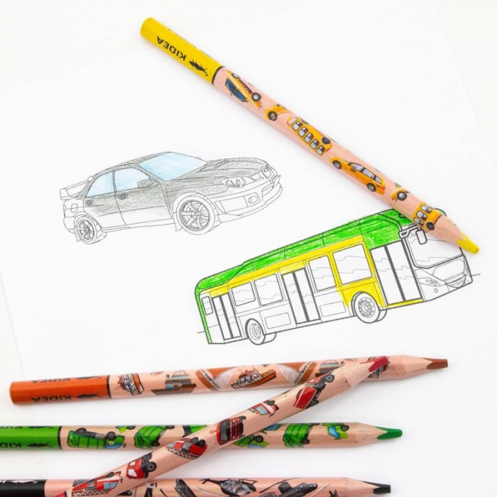 DE CREIOANE COLOR TRIUNGHIULARE 10/SET JUMBO THICK KIDEA KTJP10KKA [4]