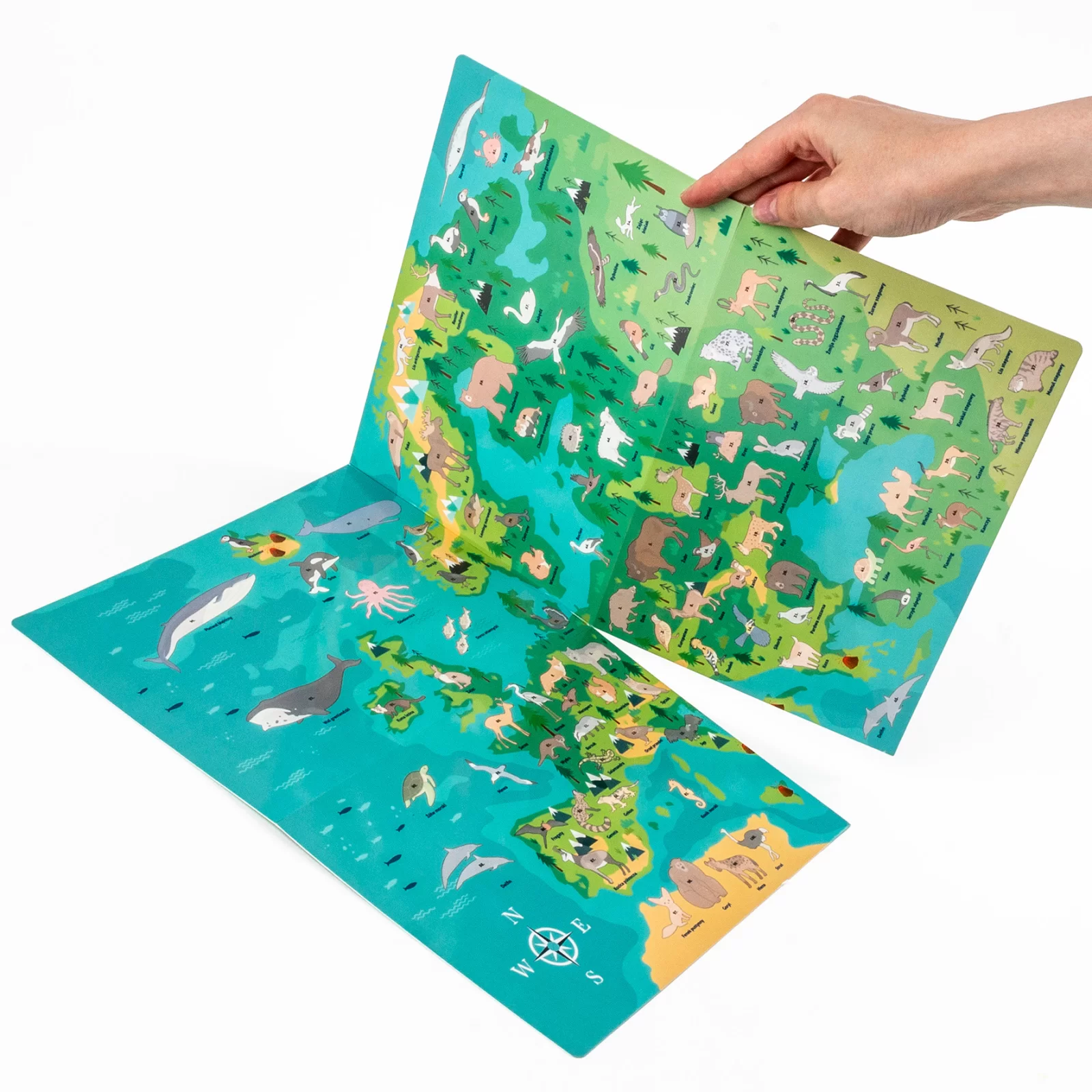 JOC EDUCATIV ANIMALELE EUROPEI CU HARTA SI STICKERE KIDEA GZZEKA [7]