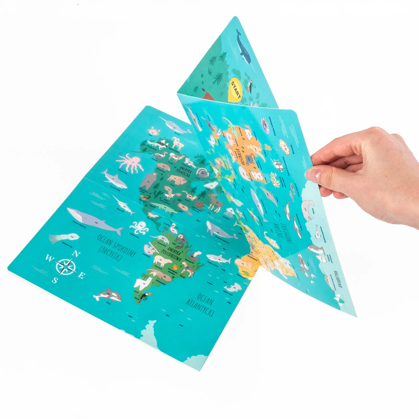 JOC EDUCATIV ANIMALELE LUMII CU HARTA SI STICKERE KIDEA GZZSKA [3]