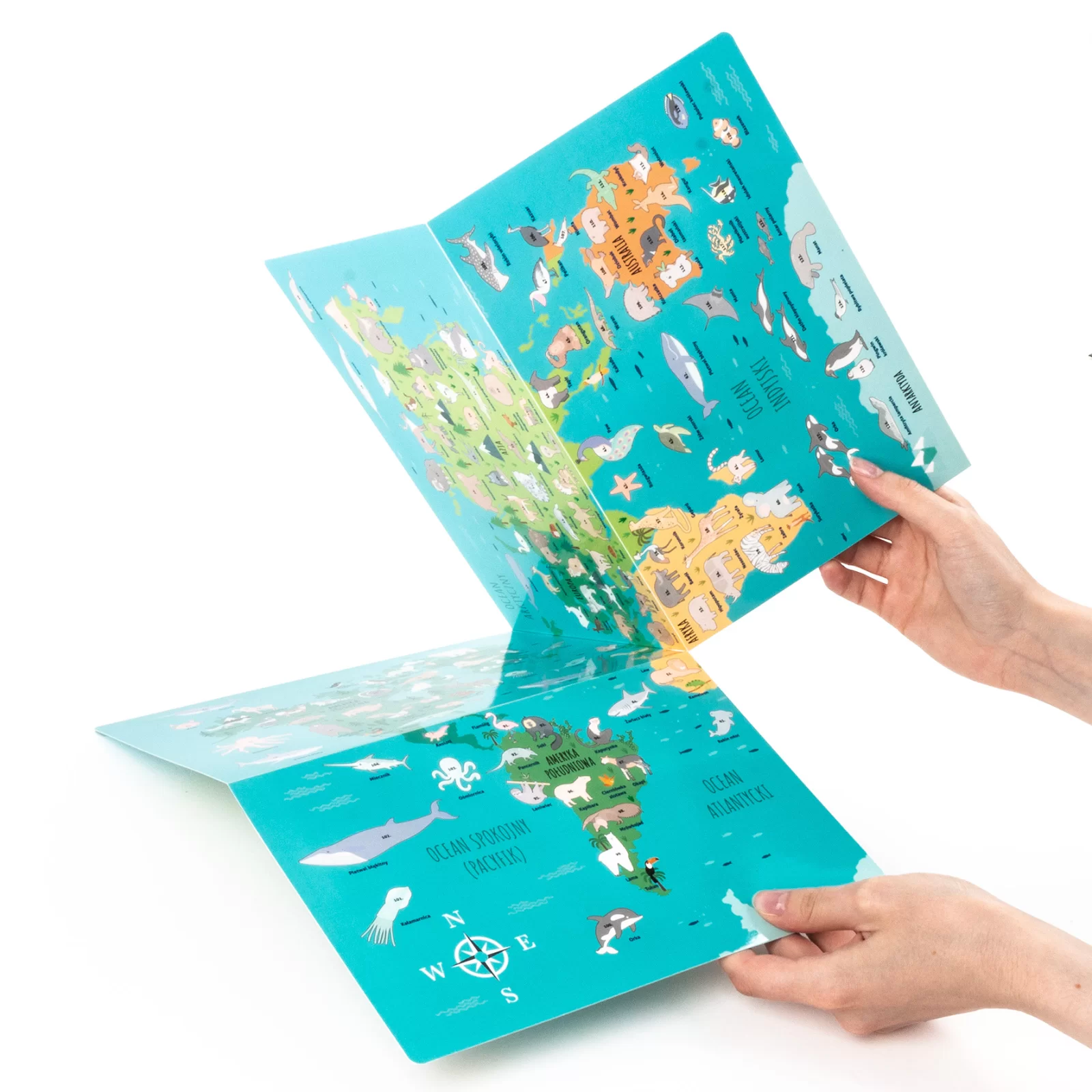 JOC EDUCATIV ANIMALELE LUMII CU HARTA SI STICKERE KIDEA GZZSKA [4]