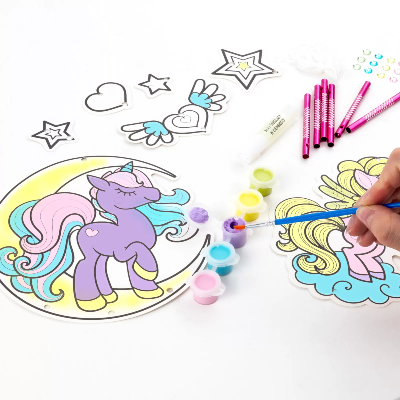 KIT CREATIV CLOPOTEI DE VANT, UNICORNI, STRALUCESC LA INTUNERIC KIDEA MDWSCKA [6]