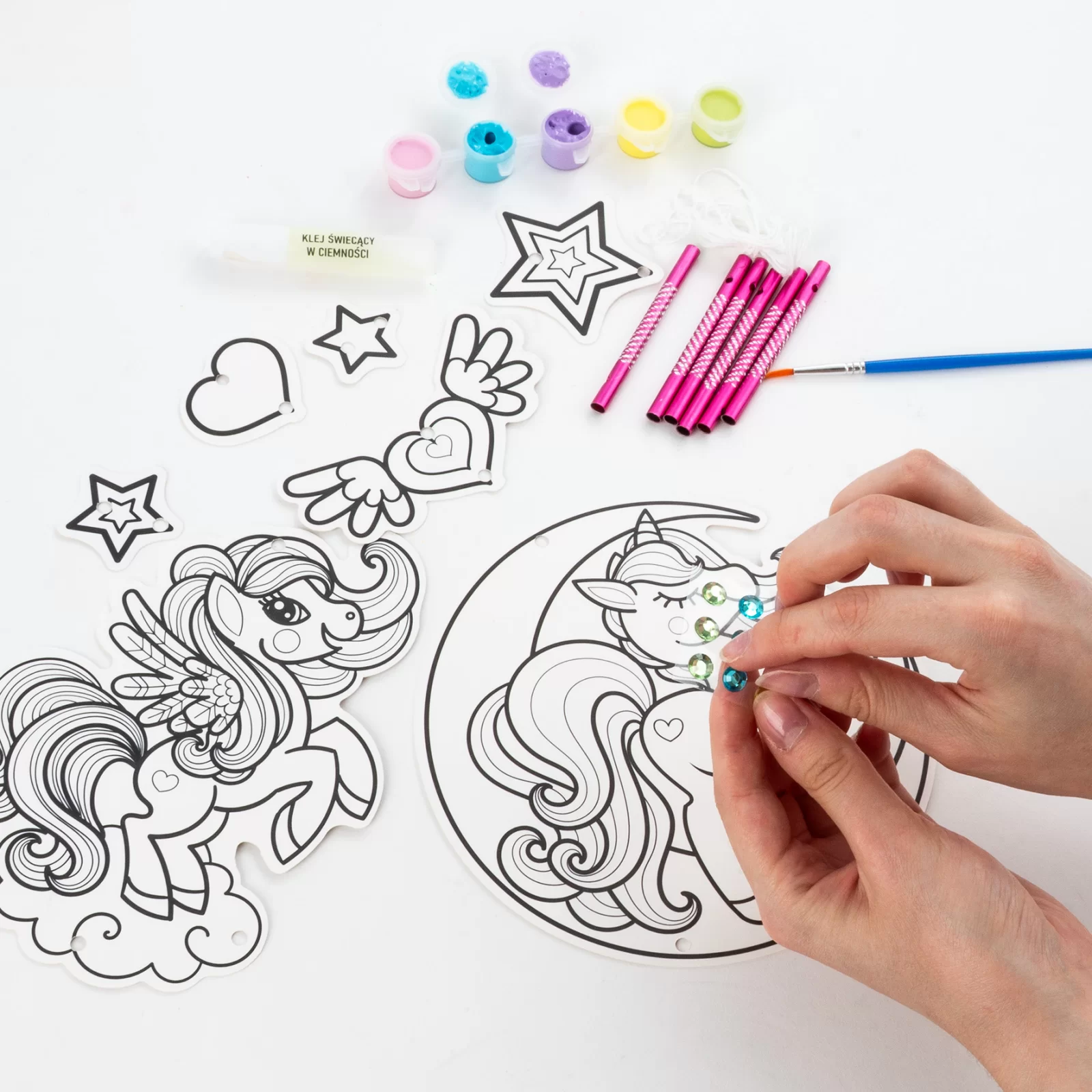 KIT CREATIV CLOPOTEI DE VANT, UNICORNI, STRALUCESC LA INTUNERIC KIDEA MDWSCKA [3]