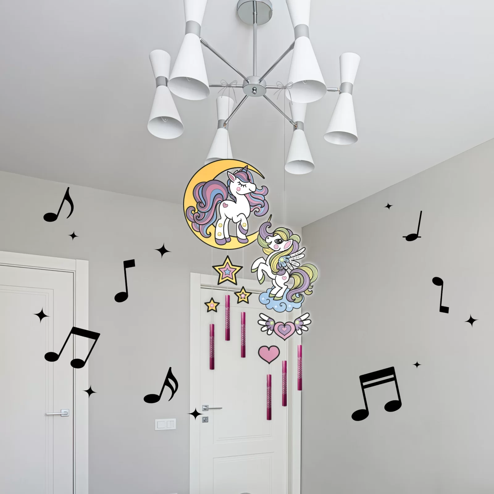 KIT CREATIV CLOPOTEI DE VANT, UNICORNI, STRALUCESC LA INTUNERIC KIDEA MDWSCKA [8]