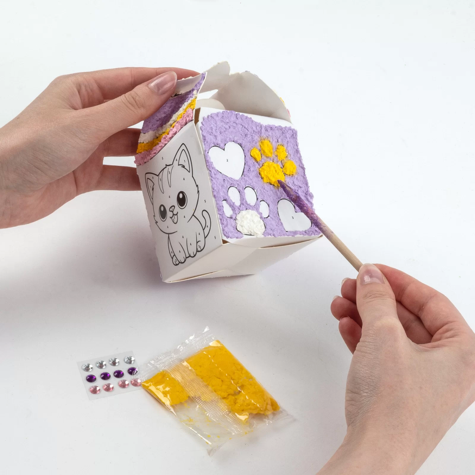 KIT CREATIV CUTIUTA PE NUMERE, PISICUTA, PAPIER MACHE KIDEA KNSZKKA [4]