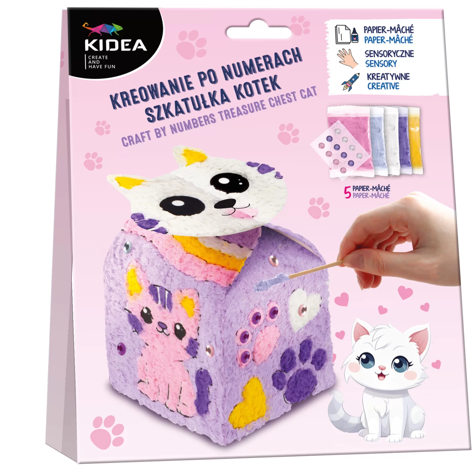 KIT CREATIV CUTIUTA PE NUMERE, PISICUTA, PAPIER MACHE KIDEA KNSZKKA [1]
