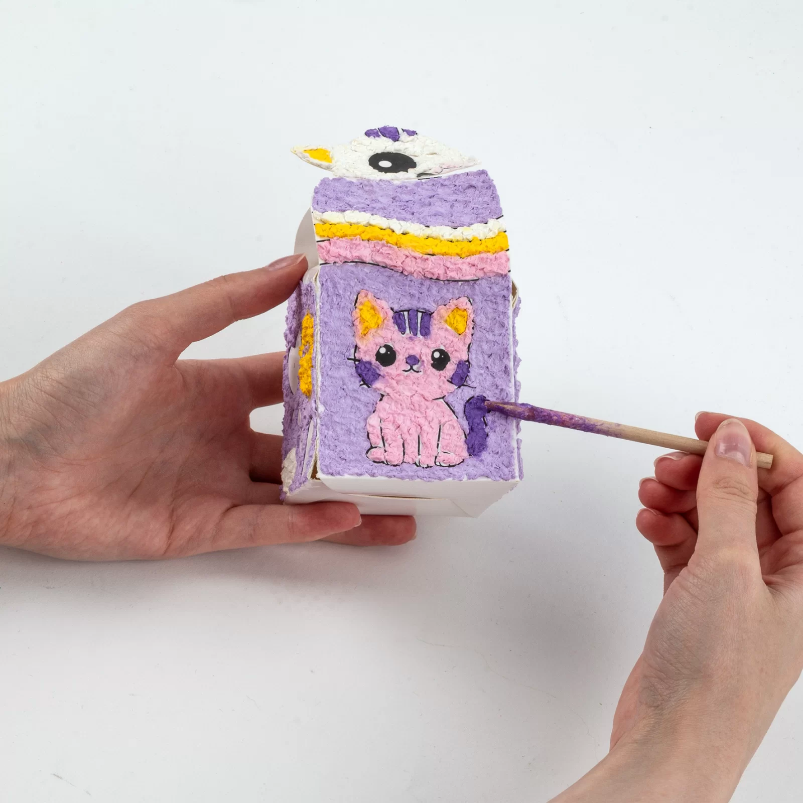 KIT CREATIV CUTIUTA PE NUMERE, PISICUTA, PAPIER MACHE KIDEA KNSZKKA [3]