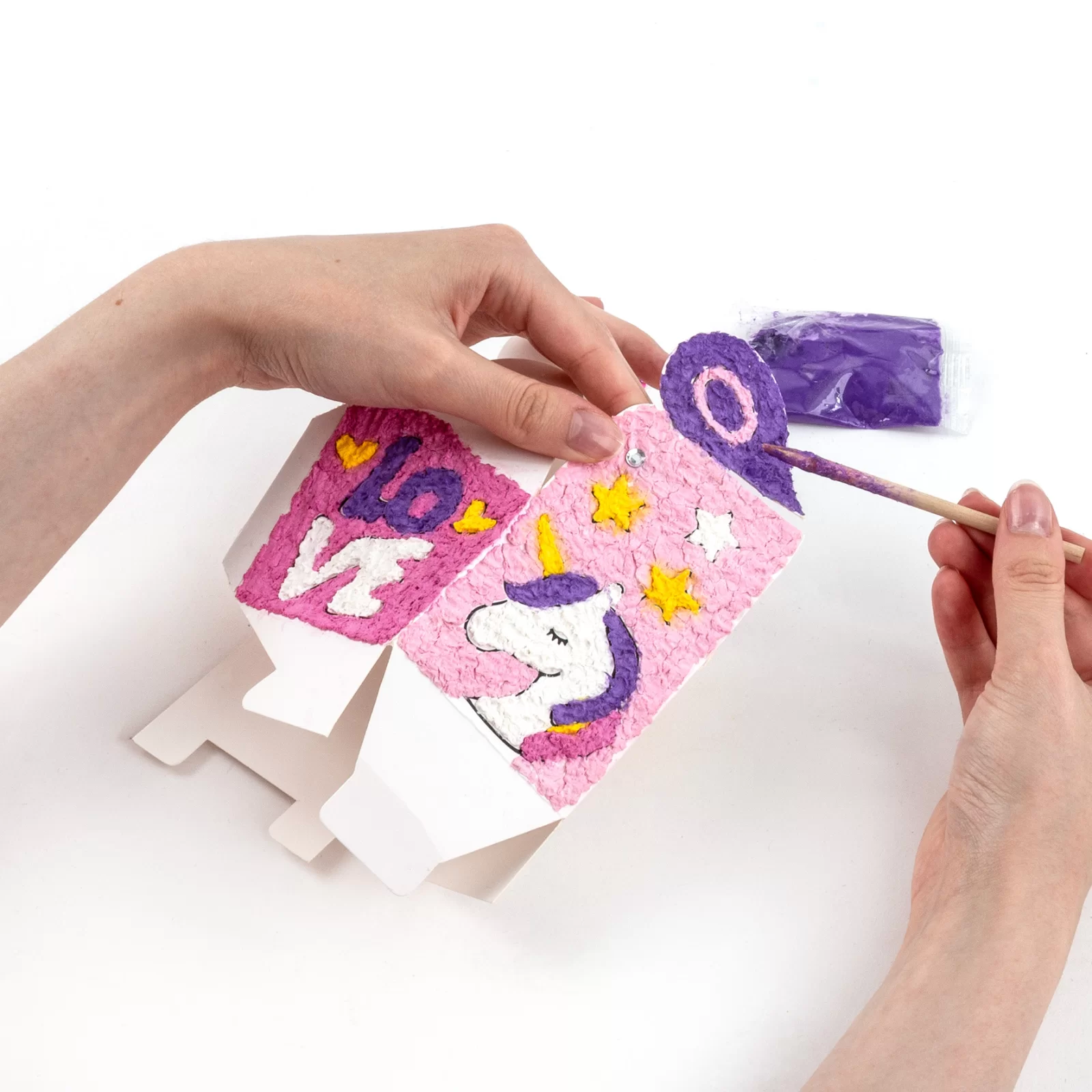 KIT CREATIV CUTIUTA PE NUMERE, UNICORN, PAPIER MACHE KIDEA KNSZSKA [4]