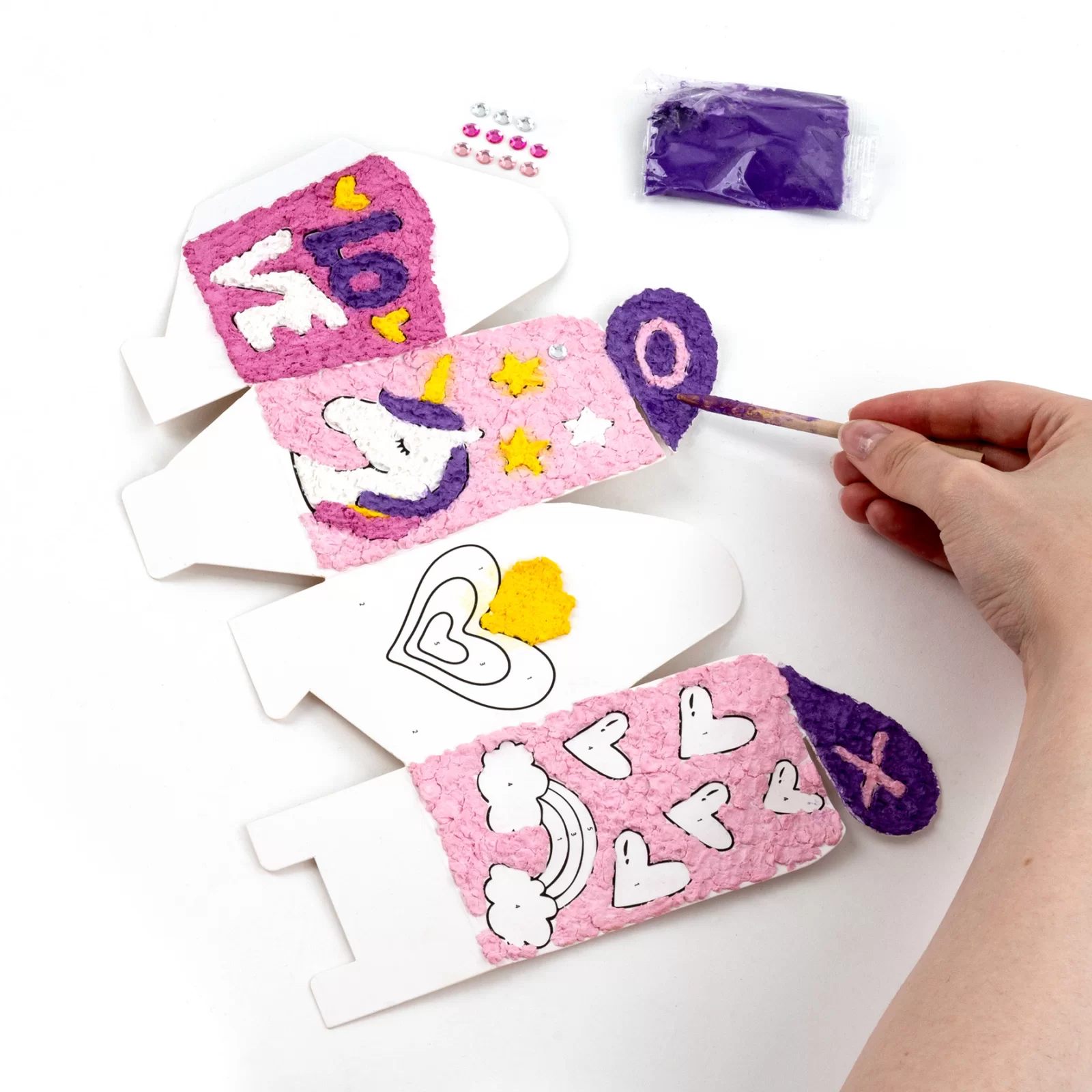 KIT CREATIV CUTIUTA PE NUMERE, UNICORN, PAPIER MACHE KIDEA KNSZSKA [3]