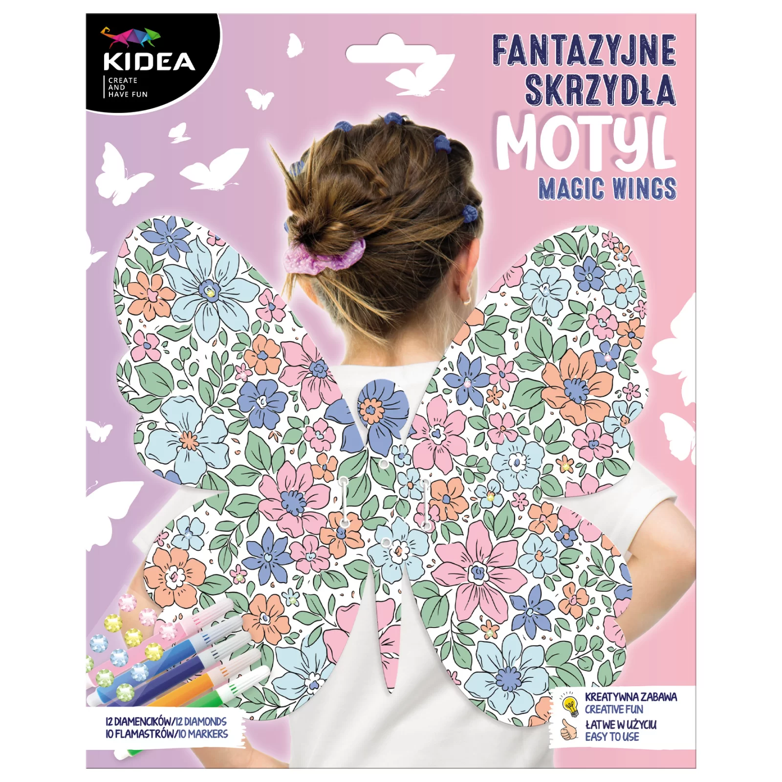 KIT CREATIV DE COLORAT SI DECORAT - ARIPI DE FLUTURE MAGIC KIDEA SKFMKA [1]