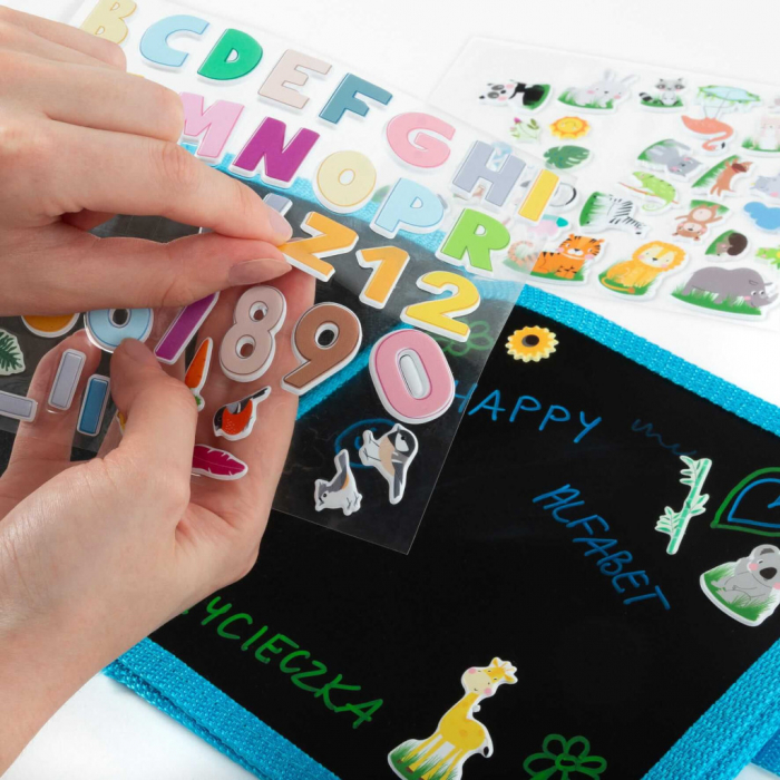 DE NOTEBOOK PORTABIL PENTRU ACTIVITATI CU MARKERE SI STICKERE 3D KIDEA PZZKA [6]