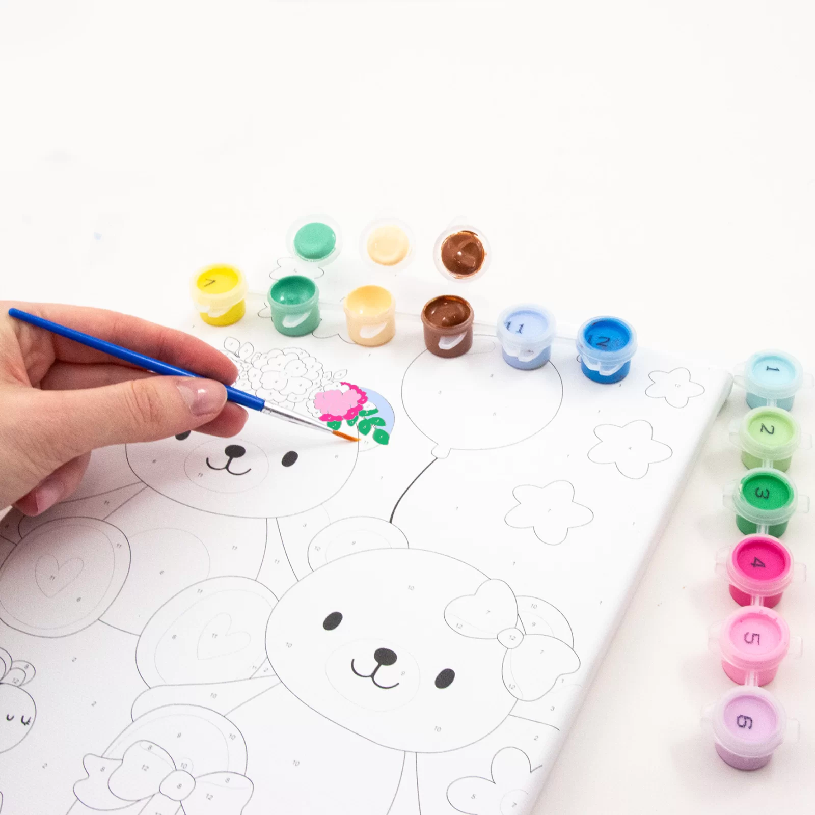 DE SET PICTURA PE NUMERE 30x20CM CU PENSULA URSULET, PASARI PLUS KIDEA OMNMIKA [4]