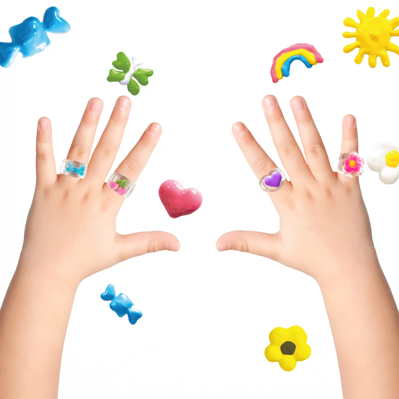 SET CREATIV INELE DECORATIVE , SABLON, 4 INELE, 6 CULORI GEL 3D, KIDEA PSDOKA [7]