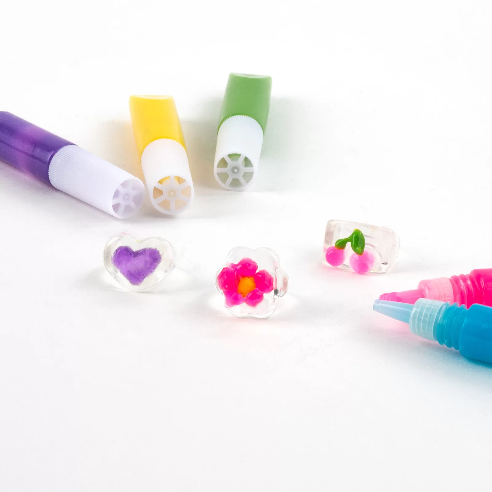 SET CREATIV INELE DECORATIVE , SABLON, 4 INELE, 6 CULORI GEL 3D, KIDEA PSDOKA [3]