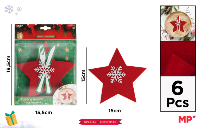 DECORATIUNE CRACIUN PT TACAMURI IPB STELUTA PASLA 15CM CH57049-2 [1]