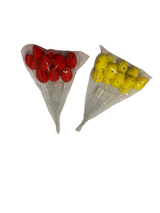 DECORATIUNE PASTE OU PE BAT DIN POLISTIREN 12/SET ROSU/GALBEN [2]